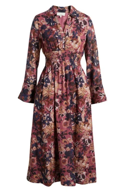 Cleobella Tharini Midi Dress In Bergamo Print In Burgundy