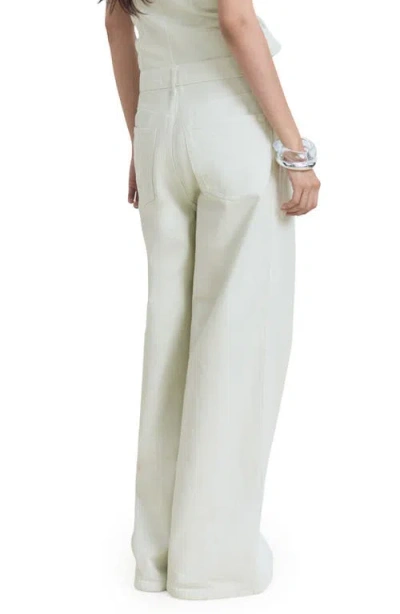 Mango Women's Wide Leg Mid-rise Jeans In White