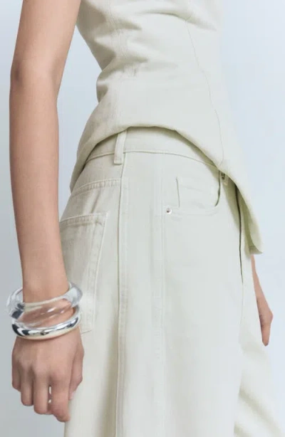 Mango Women's Wide Leg Mid-rise Jeans In White