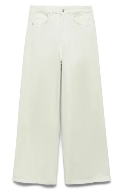Mango Women's Wide Leg Mid-rise Jeans In White