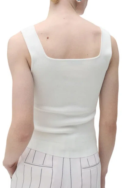 Mango Women's Low Neckline Fine-knit Top In White