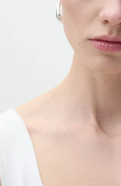 Mango Women's Low Neckline Fine-knit Top In White