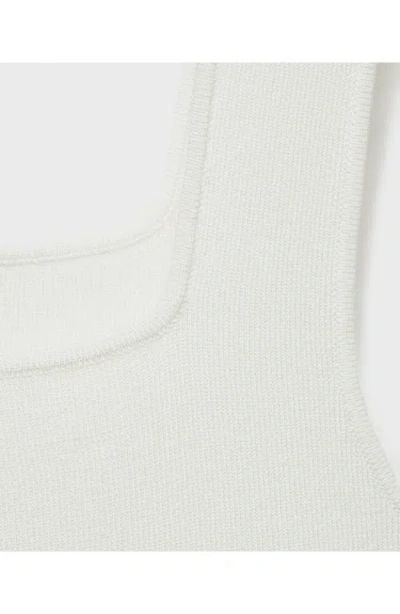 Mango Women's Low Neckline Fine-knit Top In White