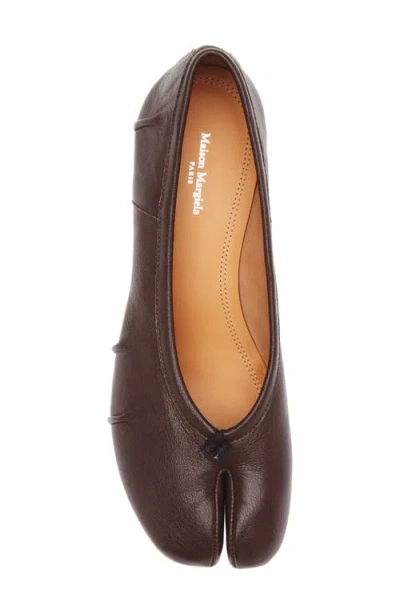 Maison Margiela Tabi Ballet Flats In Viola Suede In Animal Print