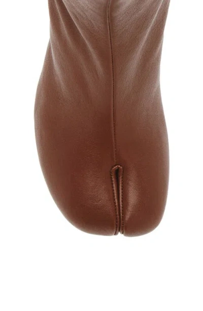 Maison Margiela Tabi 60 Nappa Leather Ankle Boots In Brown