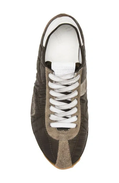 Maison Margiela Womens Khaki Sprinters Leather And Suede-trimmed Nylon Trainers Eur 37 / 4 Uk In Multi