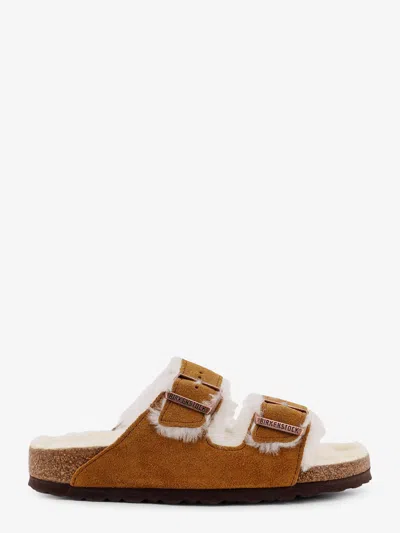 Birkenstock Arizona Shearling Sandal In Brown
