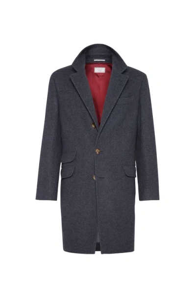 Brunello Cucinelli Water-resistant Coat In Blue