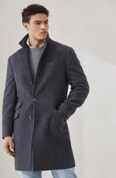 Brunello Cucinelli Water-resistant Coat In Blue