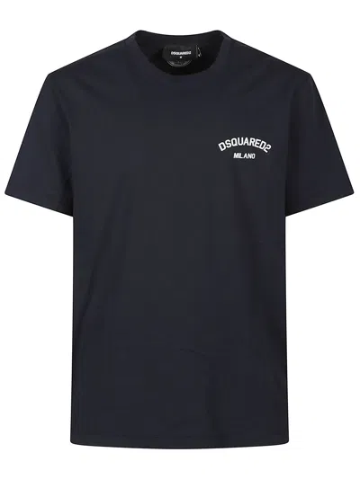 Dsquared2 Regular Fit Cotton T-shirt In Black
