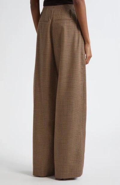 A.l.c . Liam Houndstooth Wide Leg Wool Pants In Gold