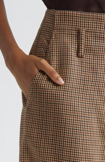 A.l.c . Liam Houndstooth Wide Leg Wool Pants In Gold