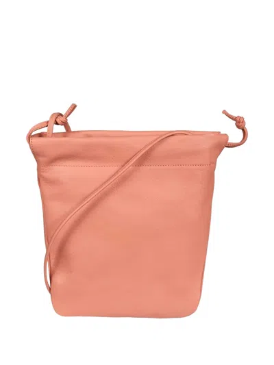 Il Bisonte Bellini Drawstring Leather Bucket Bag In Pink