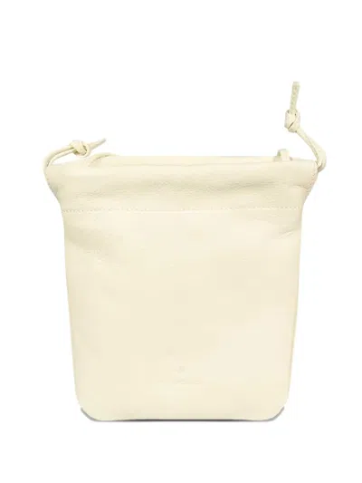 Il Bisonte Drawstring Leather Bucket Bag In Neutral