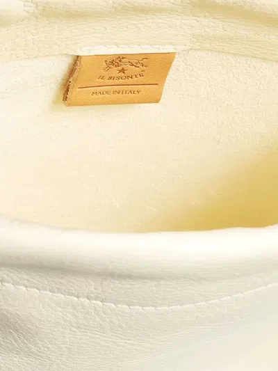 Il Bisonte Drawstring Leather Bucket Bag In Neutral