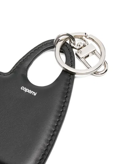 Coperni Heart-shaped Leather Keyring In Black