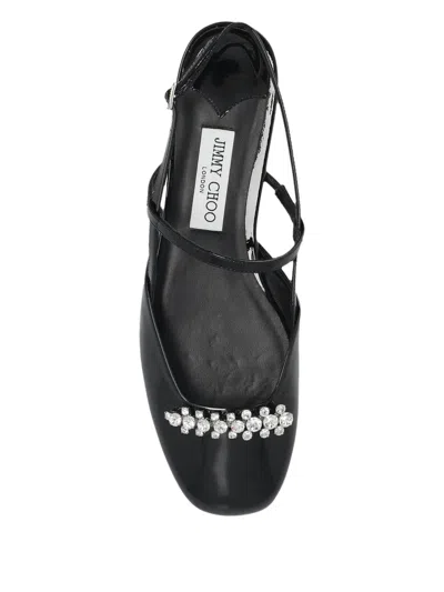 Jimmy Choo 'belinda Sb Flat' Leather Ballet Flats In Black