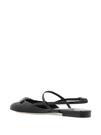Jimmy Choo 'belinda Sb Flat' Leather Ballet Flats In Black