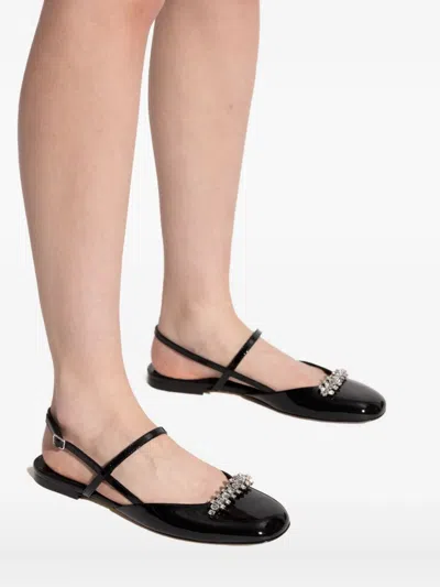 Jimmy Choo 'belinda Sb Flat' Leather Ballet Flats In Black