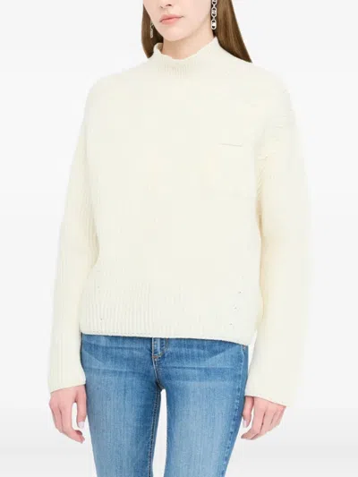 Liu •jo Liu Jo Ribbed Knit High Neck In White