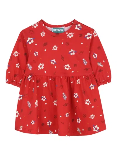 花卉印花荷叶边连衣裙