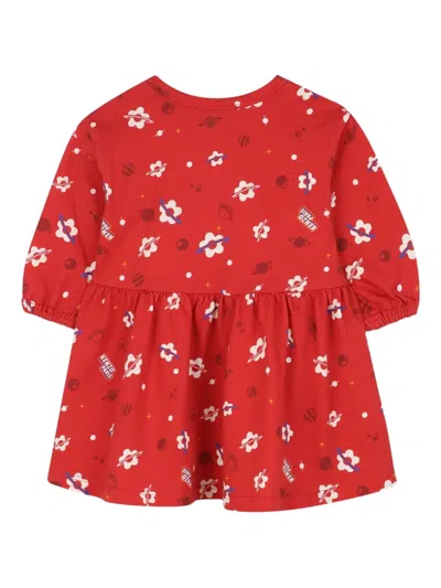 花卉印花荷叶边连衣裙