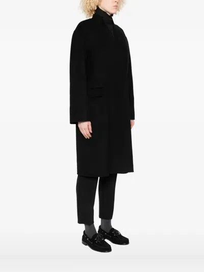 Ottod'ame Belted Wrap Coat In Black