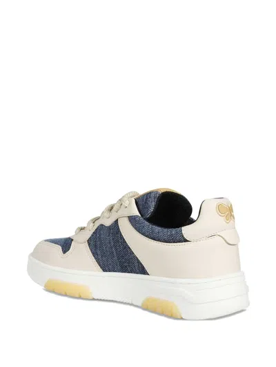 Weekend Max Mara Denim-panelled Low-top Sneakers In Neutral