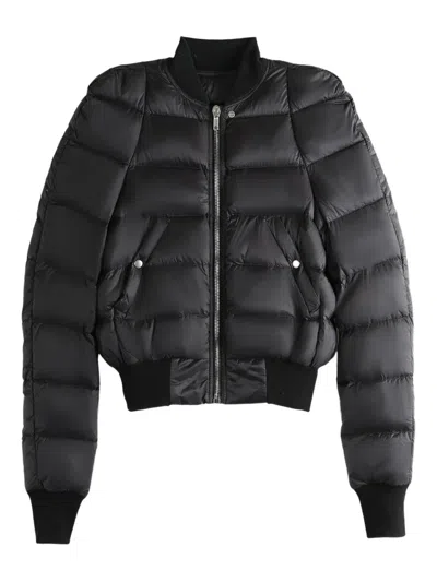 Rick Owens Modern Quilted Down Jacket Pockets In Black