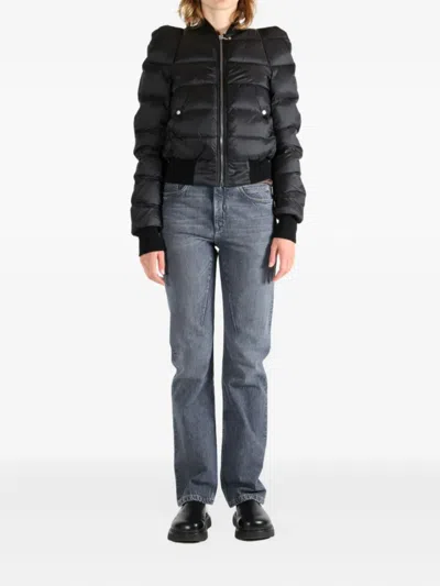 Rick Owens Modern Quilted Down Jacket Pockets In Black