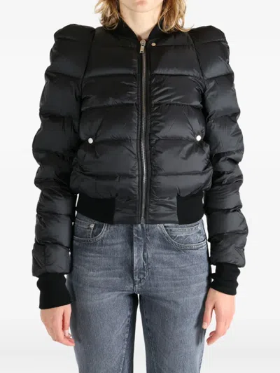 Rick Owens Modern Quilted Down Jacket Pockets In Black