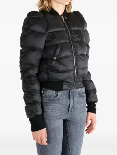 Rick Owens Modern Quilted Down Jacket Pockets In Black
