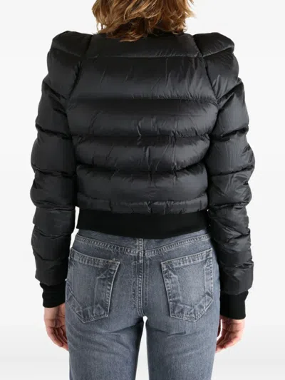Rick Owens Modern Quilted Down Jacket Pockets In Black
