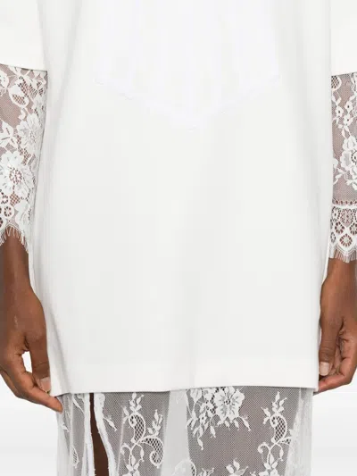 蕾丝拼接T恤式超长连衣裙