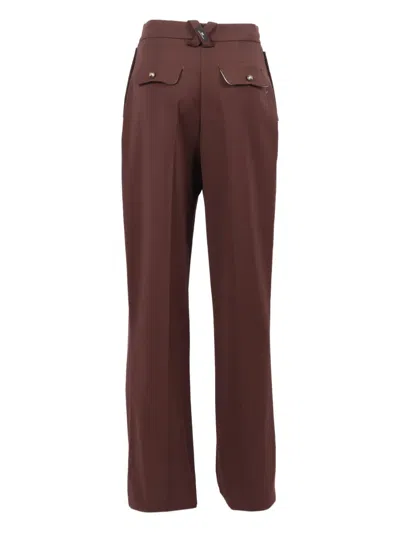 Elisabetta Franchi Merlot Pants In Brown