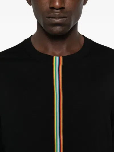 Paul Smith Jersey With Striped Detail In Black