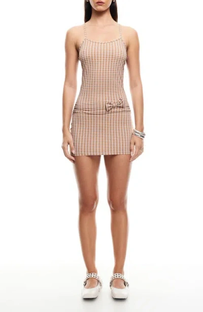 Lioness Intuition Bow Check Minidress In Multi