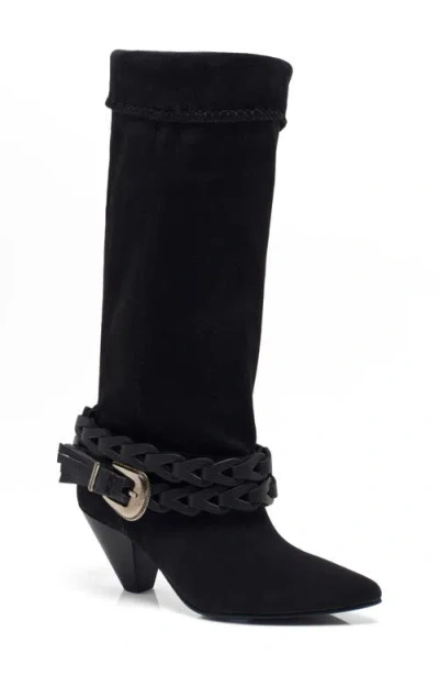 Free People Bridget Buckle Strap Slouch Boot In Black