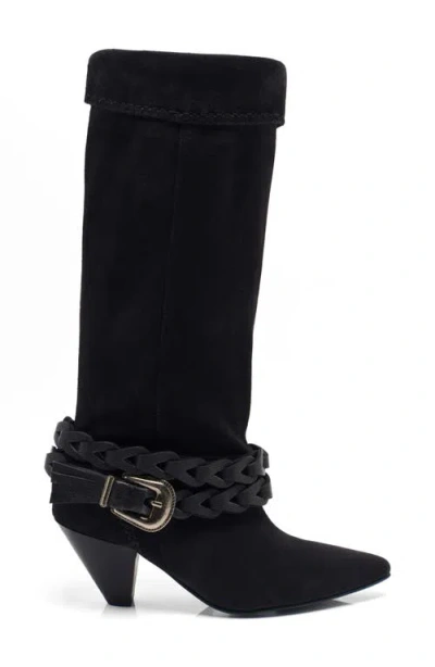 Free People Bridget Buckle Strap Slouch Boot In Black