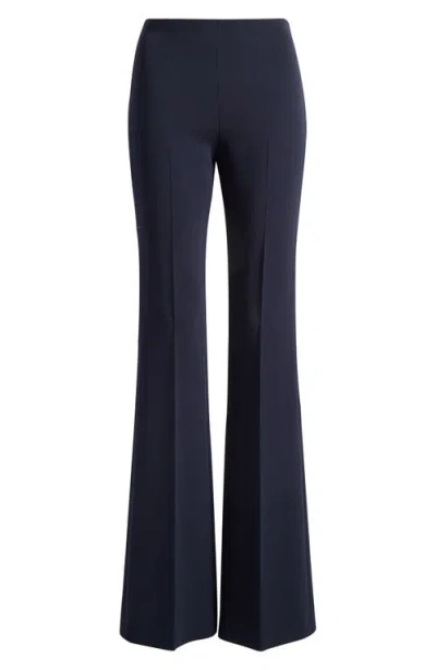 Theory Demitria Wool-blend Flared Pants In Blue