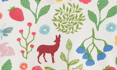 Mini Boden Kids' Woodland Print Long Sleeve Cotton Jersey Dress In Multi