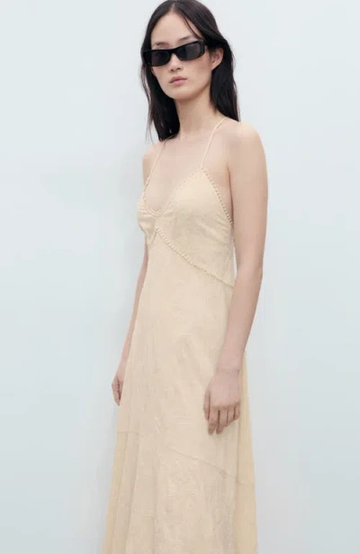 Mango Lace Camisole Dress Pastel Green In Brown