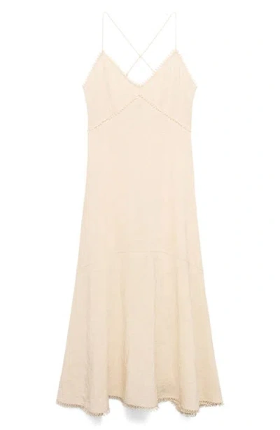 Mango Lace Camisole Dress Pastel Green In Brown