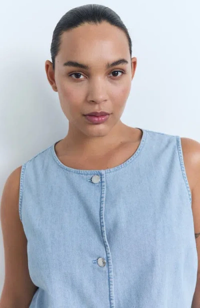 Mango Women's Buttoned Denim Gilet In Blue