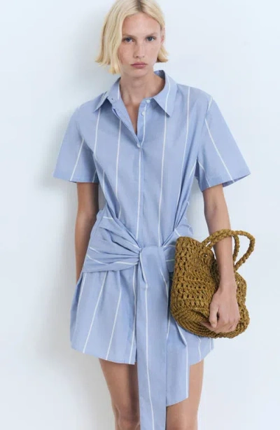 Mango Women's Striped Knot Shirt Dress In Blue