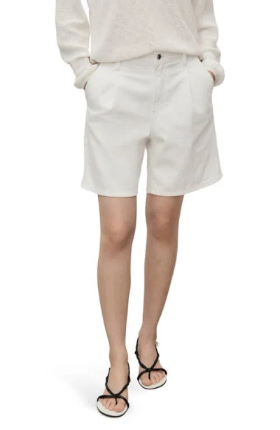 Mango Dart Bermuda Denim Shorts In White