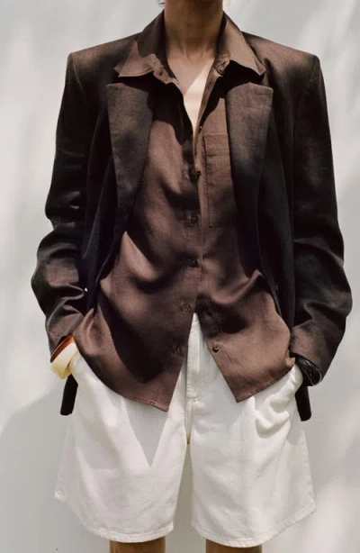 Mango Dart Bermuda Denim Shorts In White