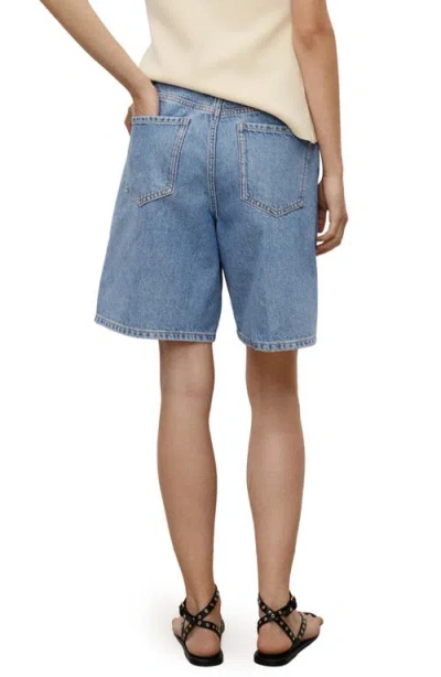 Mango Women's High-waist Straight-fit Denim Shorts In Blue