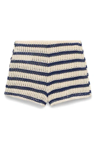 Mango Stripe Open Stitch Shorts In Multi