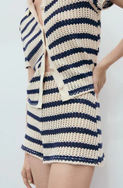 Mango Stripe Open Stitch Shorts In Multi